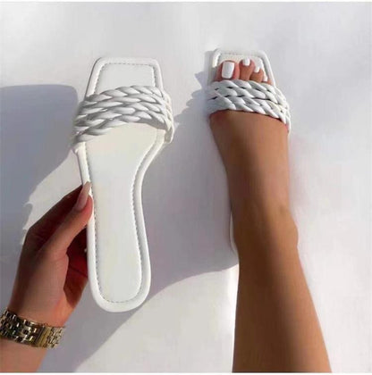 Damen Braided Slip-On Sandalen Stalluxe