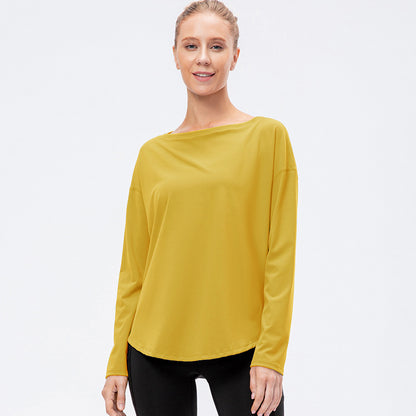 Damen Lockeres Langarmshirt aus atmungsaktivem Funktionsmaterial Stalluxe