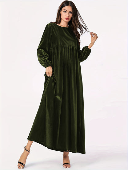 Damen Maxikleid aus luxuriösem Samt mit elegantem Faltenwurf Stalluxe