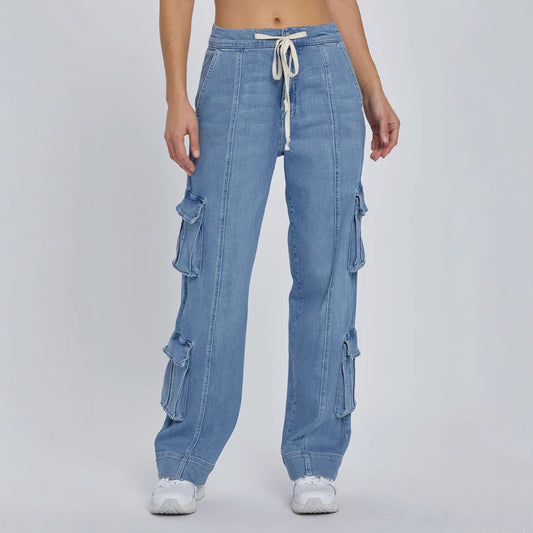 Damen Cargo-Jeans mit weiten Beinen und praktischen Taschen Stalluxe
