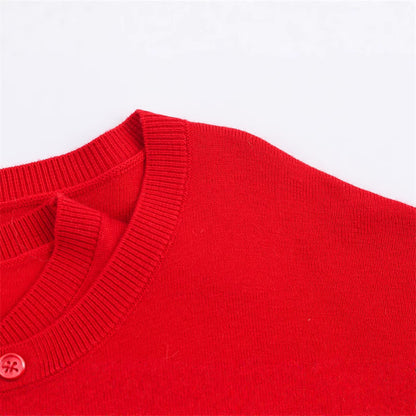 Damen cropped Strickpullover mit Knopfdetail und V-Ausschnitt Stalluxe
