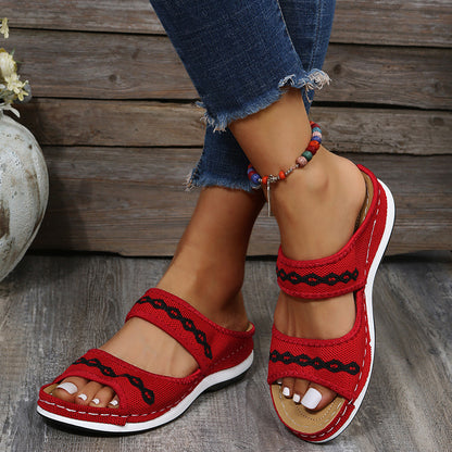 Damen komfortable Sandalen mit elastischen Riemen und anatomischem Fußbett Stalluxe