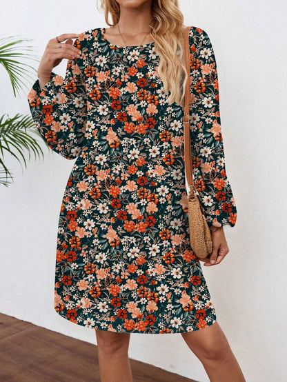 Damen Freizeitkleid im lässigen Schnitt mit floralen Akzenten Stalluxe