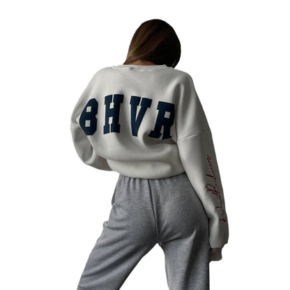 Damen Oversized Sweatshirt mit kreativem Retro-Druck Stalluxe