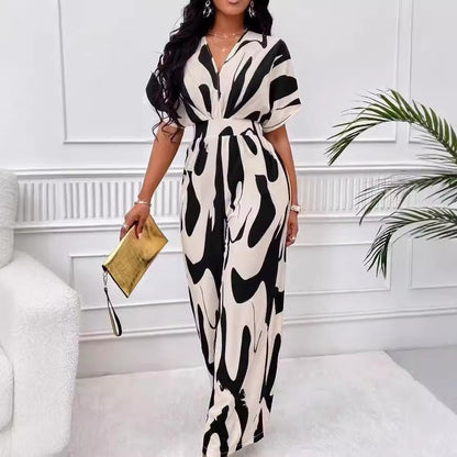 Damen Eleganter Jumpsuit mit weit geschnittenem Bein und raffiniertem Design Stalluxe