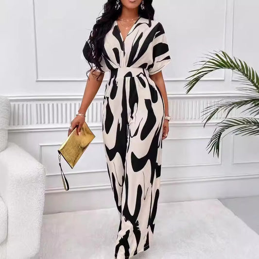 Damen Eleganter Jumpsuit mit weit geschnittenem Bein und raffiniertem Design Stalluxe