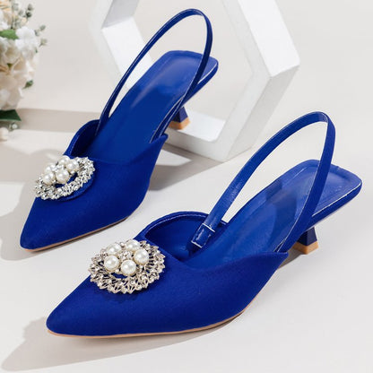 Damen Slingback-Pumps mit eleganter Perlenapplikation und modischem Schnitt Stalluxe