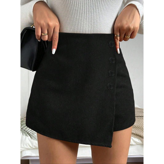 Damen Minirock mit Knopfdetails Stalluxe