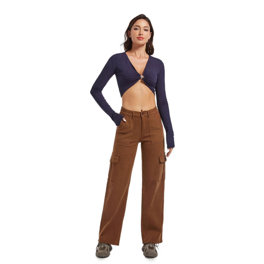 Damen Cargo-Hose im entspannten Stil mit praktischen Seitentaschen Stalluxe
