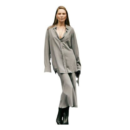 Damen stilvolles Oversized-Hemd und Palazzo-Hose-Set Stalluxe