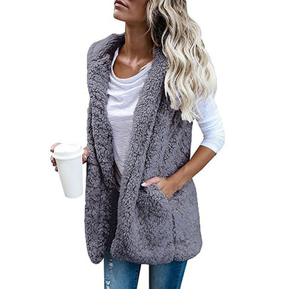 Damen Zarte Fleece-Weste mit praktischen Taschen und offenem Schnitt Stalluxe