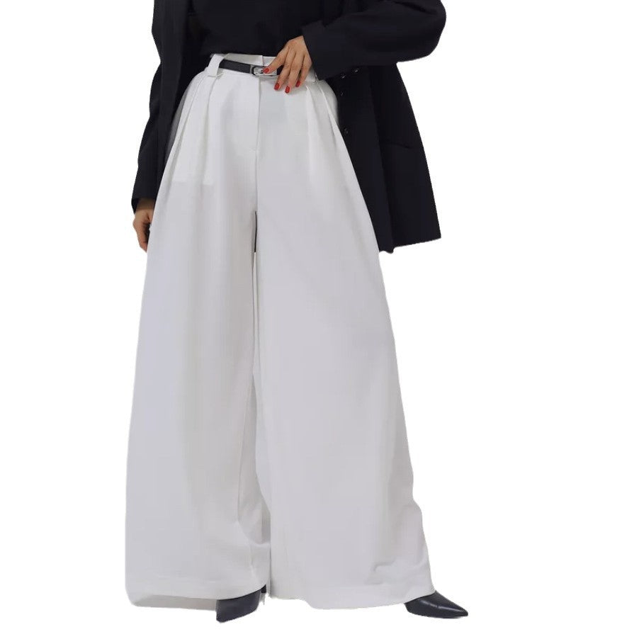 Damen weite Palazzohose mit hohem Bund und eleganter Taillierung Stalluxe