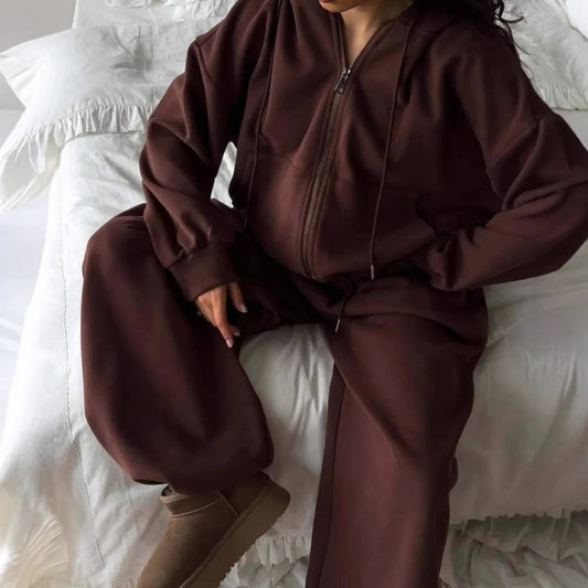 Damen sportlicher Hoodie mit weitem Schnitt und bequemen Jogginghosen Stalluxe