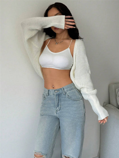 Damen Grobstrick-Cardigan mit lässigem Schnitt und weiten Ärmeln Stalluxe