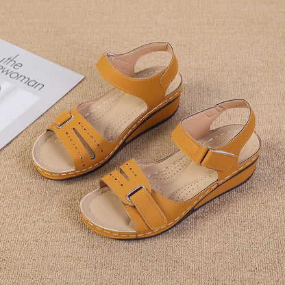 Damen Wedge-Sandalen mit anatomischem Fußbett und verstellbaren Riemen Stalluxe