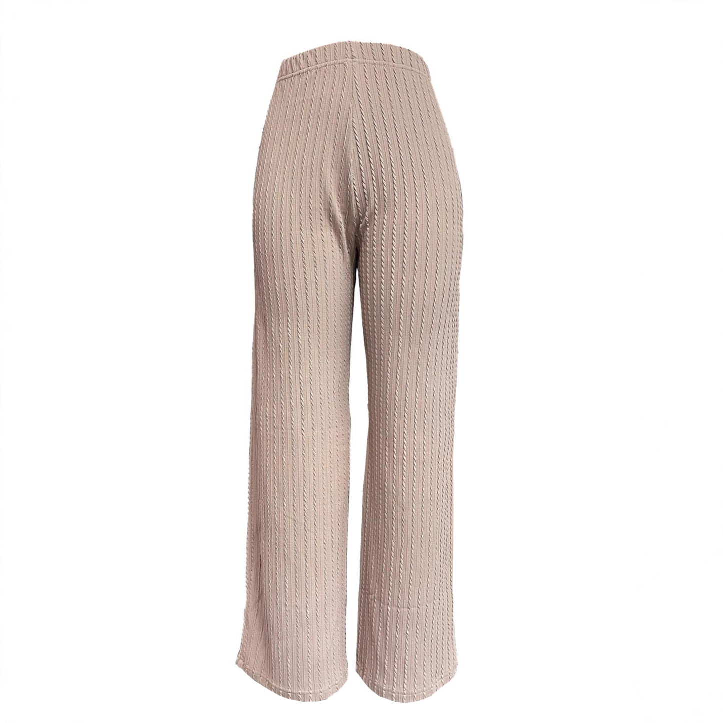 Damen elegante Strickpalazzo-Hosen mit hohem Bund und Rippstruktur Stalluxe