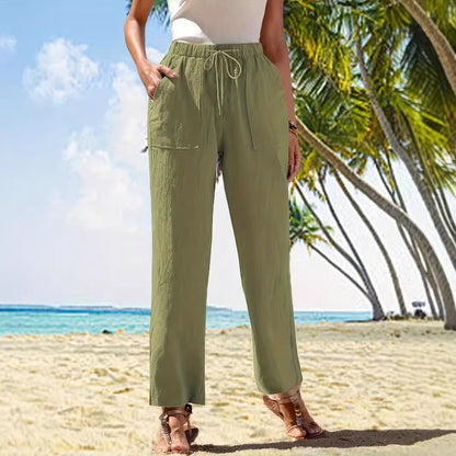 Damen luftige Sommerhose mit praktischen Taschen Stalluxe