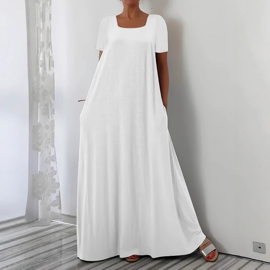 Damen Maxikleid mit weitem Schnitt und praktischen Taschen Stalluxe