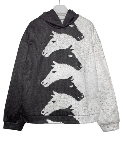 Damen Gemütlicher Hoodie mit Pferdemotiv Stalluxe