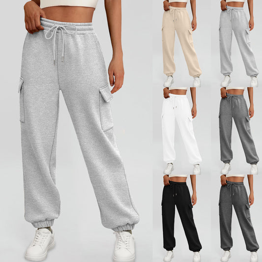 Damen Cargo-Hose mit Gummibund und seitlichen Taschen Stalluxe