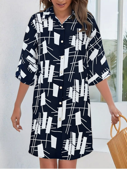 Damen Sommerliches Freizeitkleid mit farbenfrohem Blumenmuster und legerem Schnitt Stalluxe