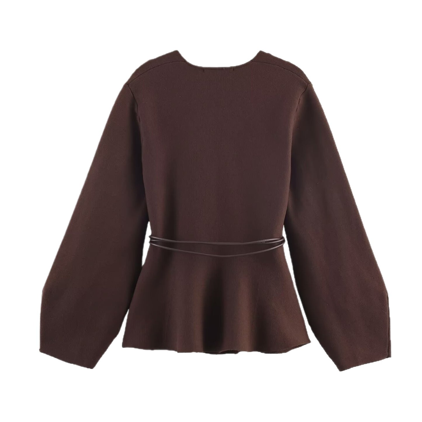 Damen Wickeljacke mit Taillengürtel und weiten Ärmeln Stalluxe