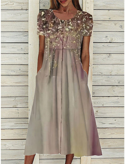 Damen Sommerkleid mit gepunktetem Design und praktischen Taschen Stalluxe