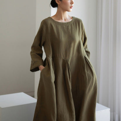 Damen lässiges Sommerkleid im A-Linien Schnitt mit 3/4 Ärmeln Stalluxe