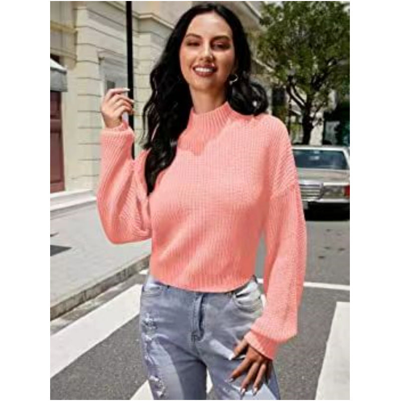 Damen Modischer Strickpullover mit weitem Ausschnitt Stalluxe