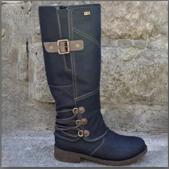 Damen Winterstiefel mit modischem Riemendesign und flexibler Sohle Stalluxe