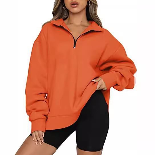 Damen Sportlicher Sweater mit Halbreißverschluss und oversized Passform Stalluxe