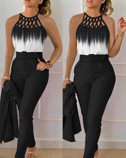 Damen Eleganter Jumpsuit mit raffiniertem Schnürdesign Stalluxe