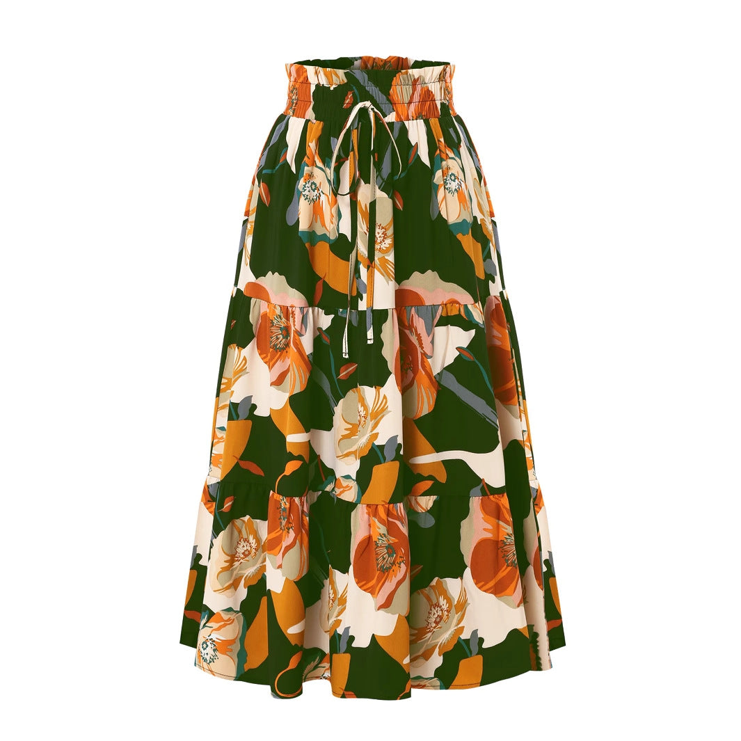 Damen Midirock mit floralem Design Stalluxe