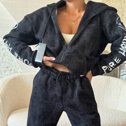 Damen Kapuzenanzug mit sportlichen Akzenten und lässigem Schnitt Stalluxe