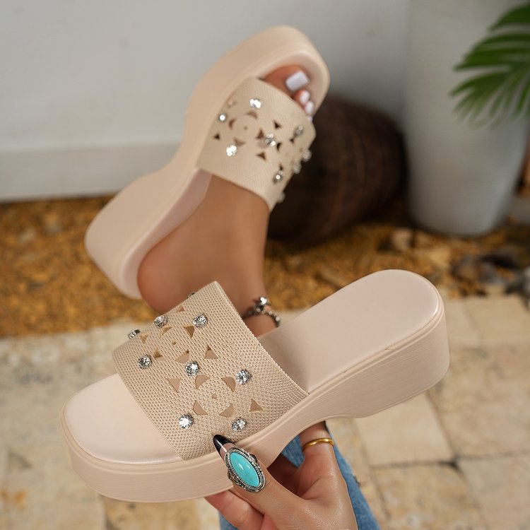 Damen Wedge-Sandalen mit eleganter Schmuckverzierung Stalluxe