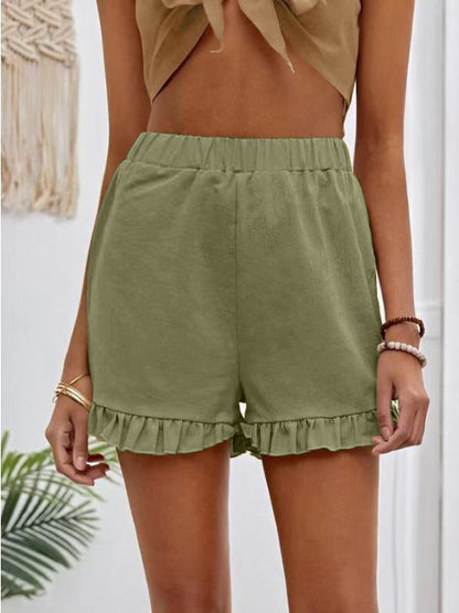 Damen Shorts mit Rüschensaum zum Hineinschlüpfen Stalluxe