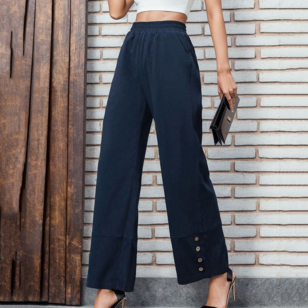 Damen Weite Culotte mit modischen Knopfdetails Stalluxe