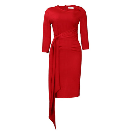 Damen Wickelkleid mit elegantem Faltenwurf und Satinoptik Stalluxe