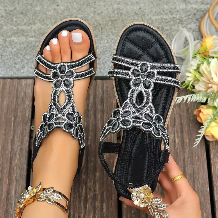 Damen Bunte Sandalen mit verzierten Riemen Stalluxe