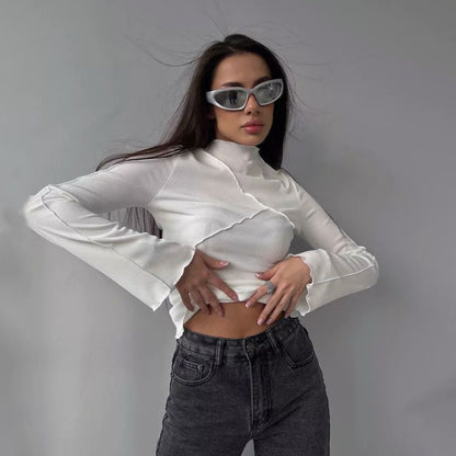 Damen eleganter, lässiger Langarmshirt Stalluxe