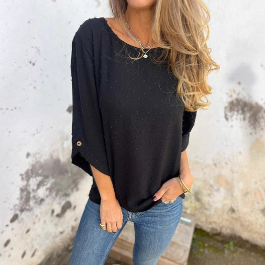 Damen lässige Bluse mit dekorativem Punktedesign Stalluxe