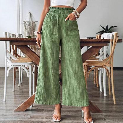 Damen Weitbeinige Hose mit elastischem Bund und praktischen Taschen Stalluxe