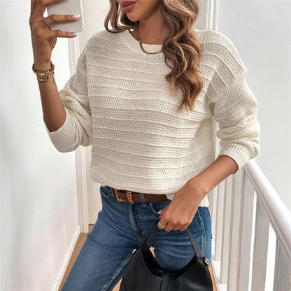 Damen Strickpullover mit V-Ausschnitt und dekorativem Schleifenelement Stalluxe