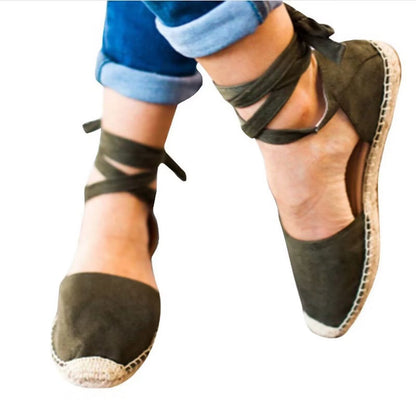 Damen Elegante und lässige Espadrilles mit bindbaren Riemen Stalluxe
