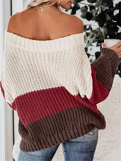 Damen Oversized Strickpullover mit lässigem Schnitt und offener Schulter Stalluxe