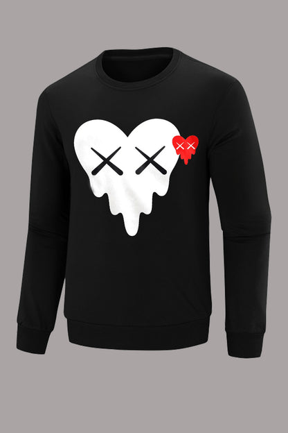Herren Sweatshirt mit kreativer Herz-Grafik Stalluxe