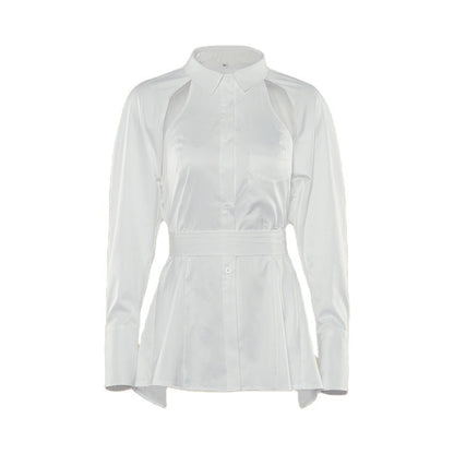 Damen Stylish Off-Shoulder Bluse mit Puffärmeln und Taillengürtel Stalluxe