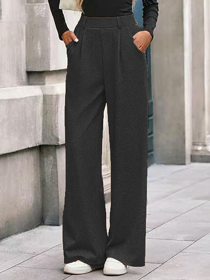 Damen Weite Stoffhose mit hochgezogenem Taillenbund und praktischen Eingrifftaschen Stalluxe