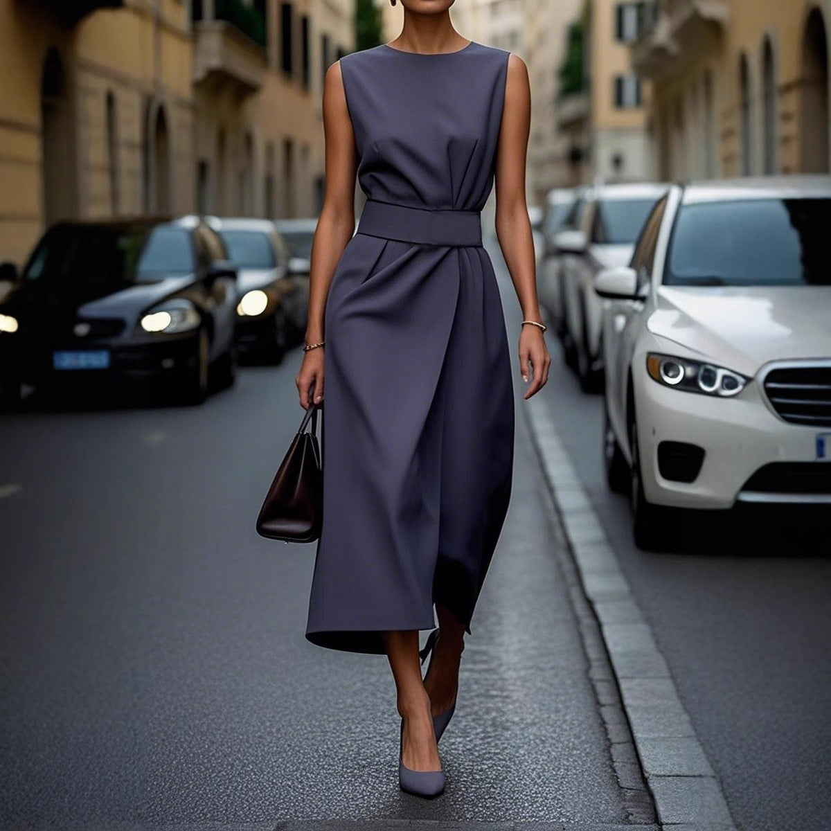 Damen Elegantes A-Linien Maxikleid Stalluxe