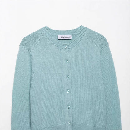 Damen leichte Strickjacke mit Knopfleiste und klassischem Rundhalsausschnitt Stalluxe